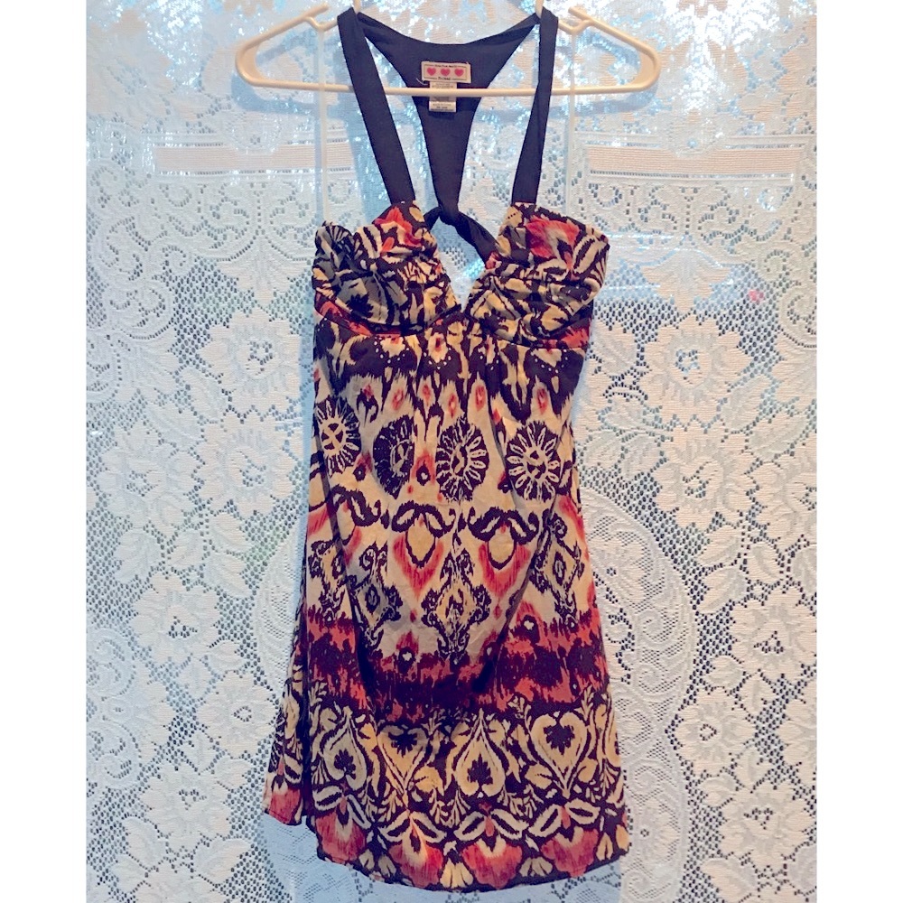 ❤️❤️❤️ Three Hearts Boho/Tribal V-neck Dress with Crisscross Back